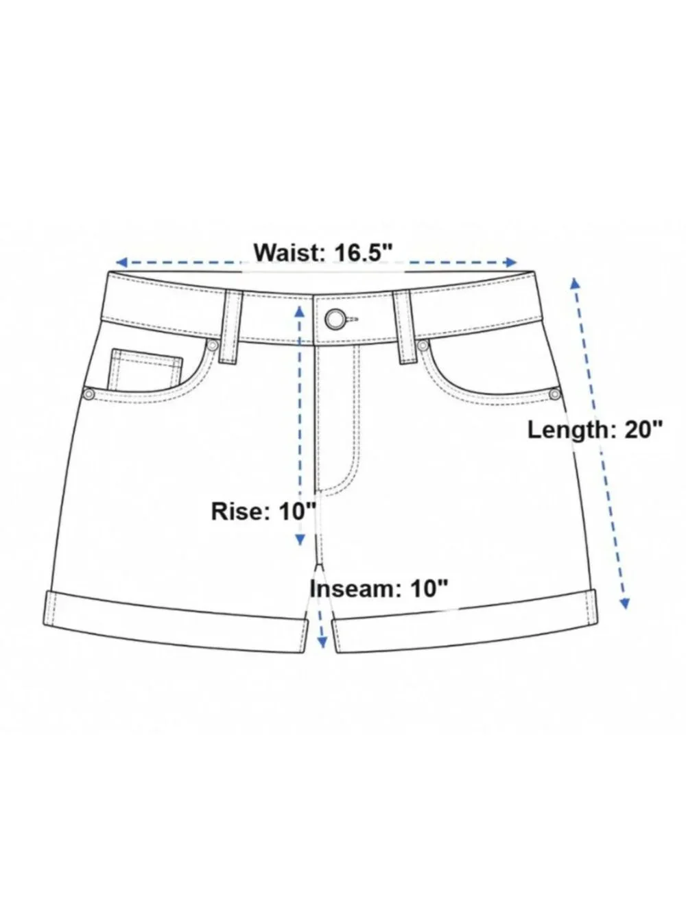 Cato Womens 16 Bermuda Jorts Shorts Rolled Mid-Rise Stretch Denim Whisk Grunge